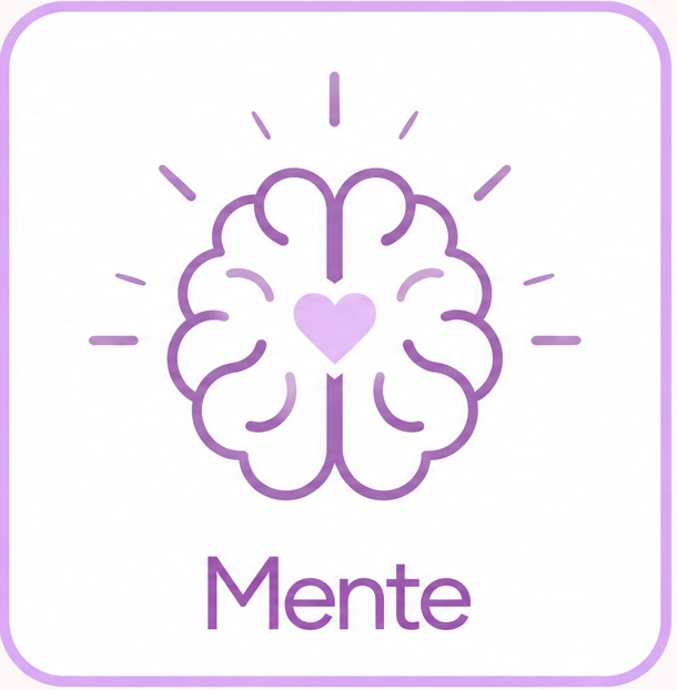 Mente: cerebro lavanda con corazón